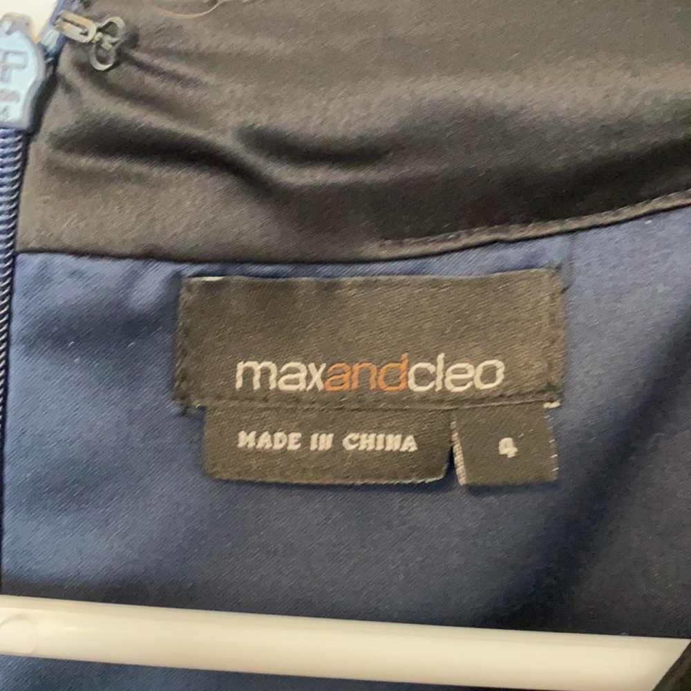 LAST CHANCE - Max & Cleo Navy Formal / Cocktail Black Rose Dress - Picture 3 of 4